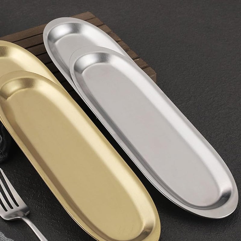 Stainless Steel Meatball Serving Plate 27cm Sushi Bbq Dinner Dish For Restaurant Household - Image 3